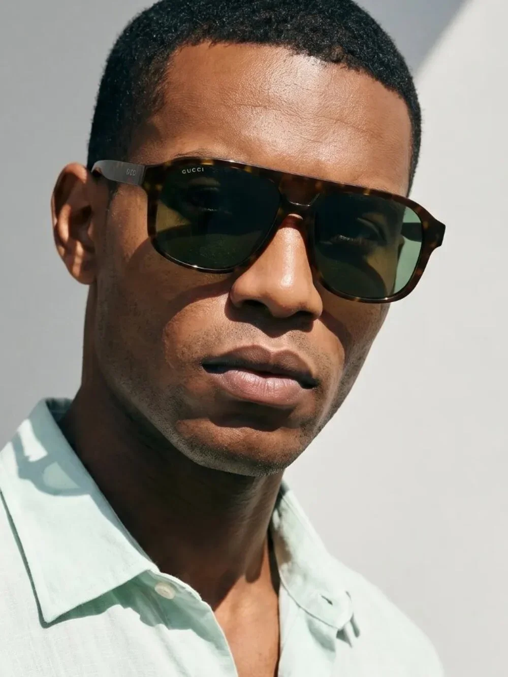 Gucci Men Sunglasses Havana Green Pilot GG1856S 002 NEW AUTHENTIC